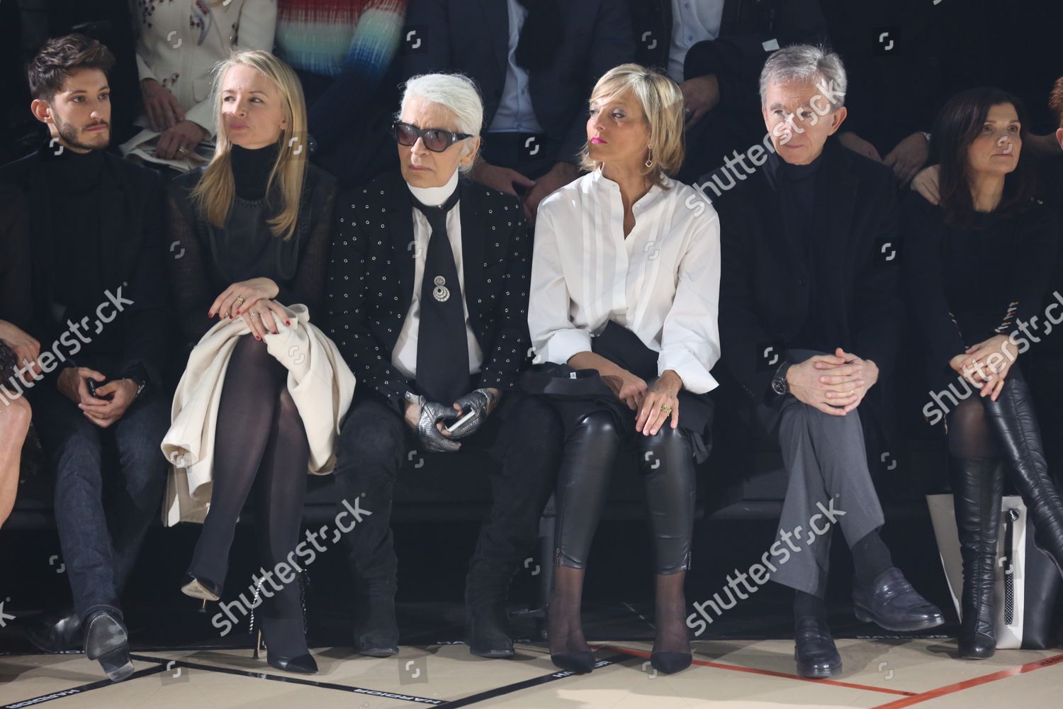 Pierre Niney Delphine Arnault Karl Lagerfeld Editorial Stock Photo ...