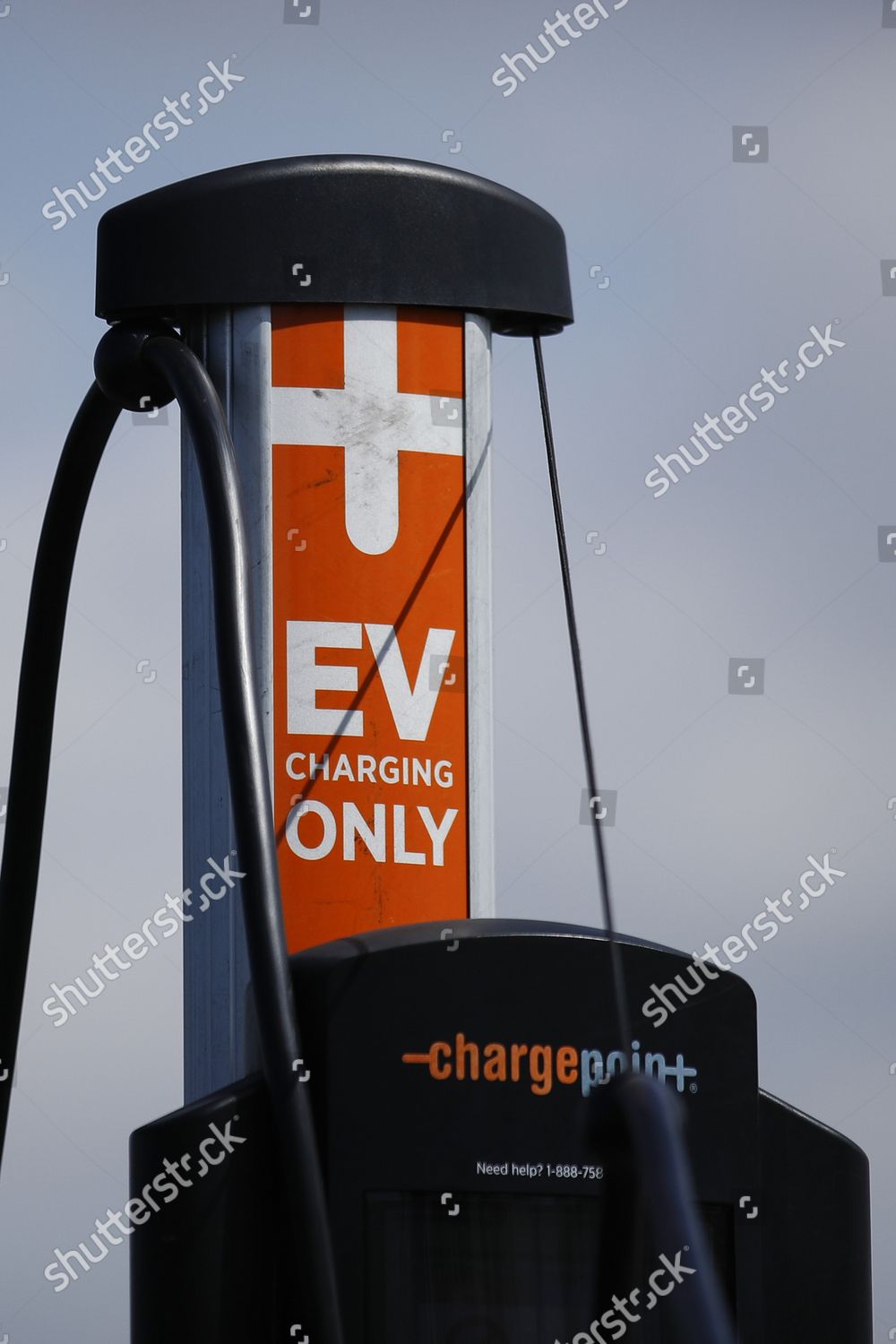 Chargepoint Electric Vehicle Charger Set Supercharger Editorial Stock