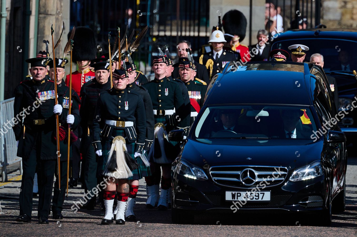 Hearse Carrying Queens Coffin Emerges Gates Editorial Stock Photo ...