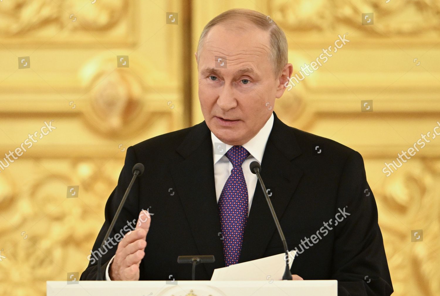 Russian President Vladimir Putin Delivers Speech Editorial Stock Photo ...