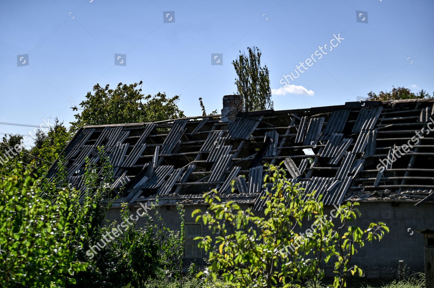 Roof House Shows Damage Done By Editorial Stock Photo - Stock Image ...