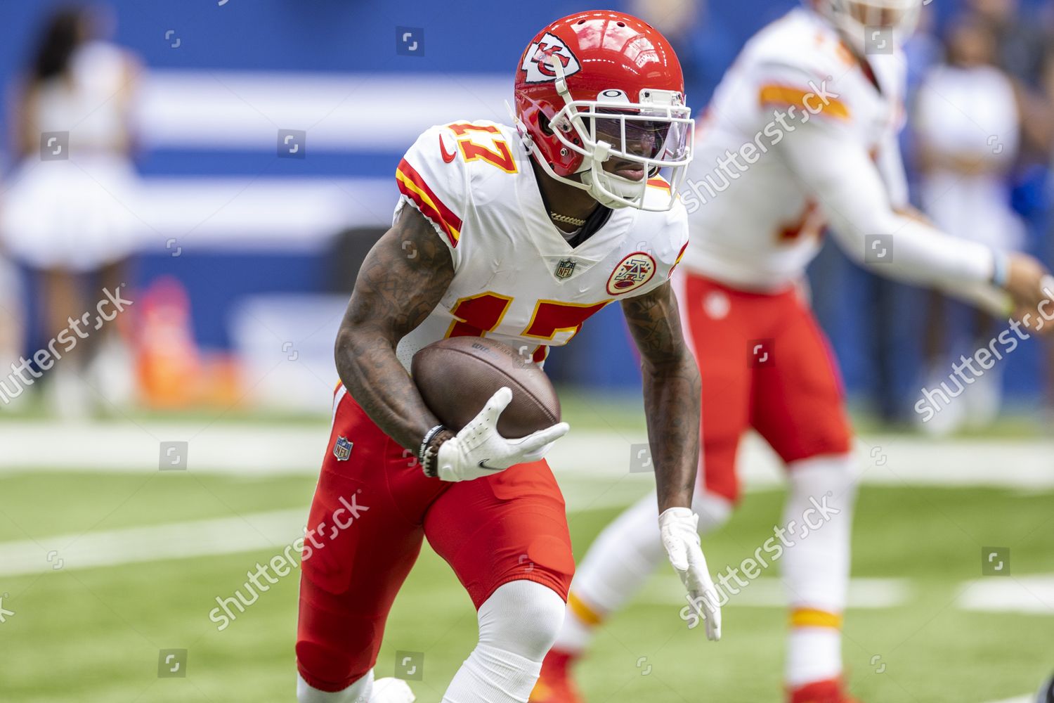 Kansas City Chiefs wide receiver Mecole Hardman (17) runs for a