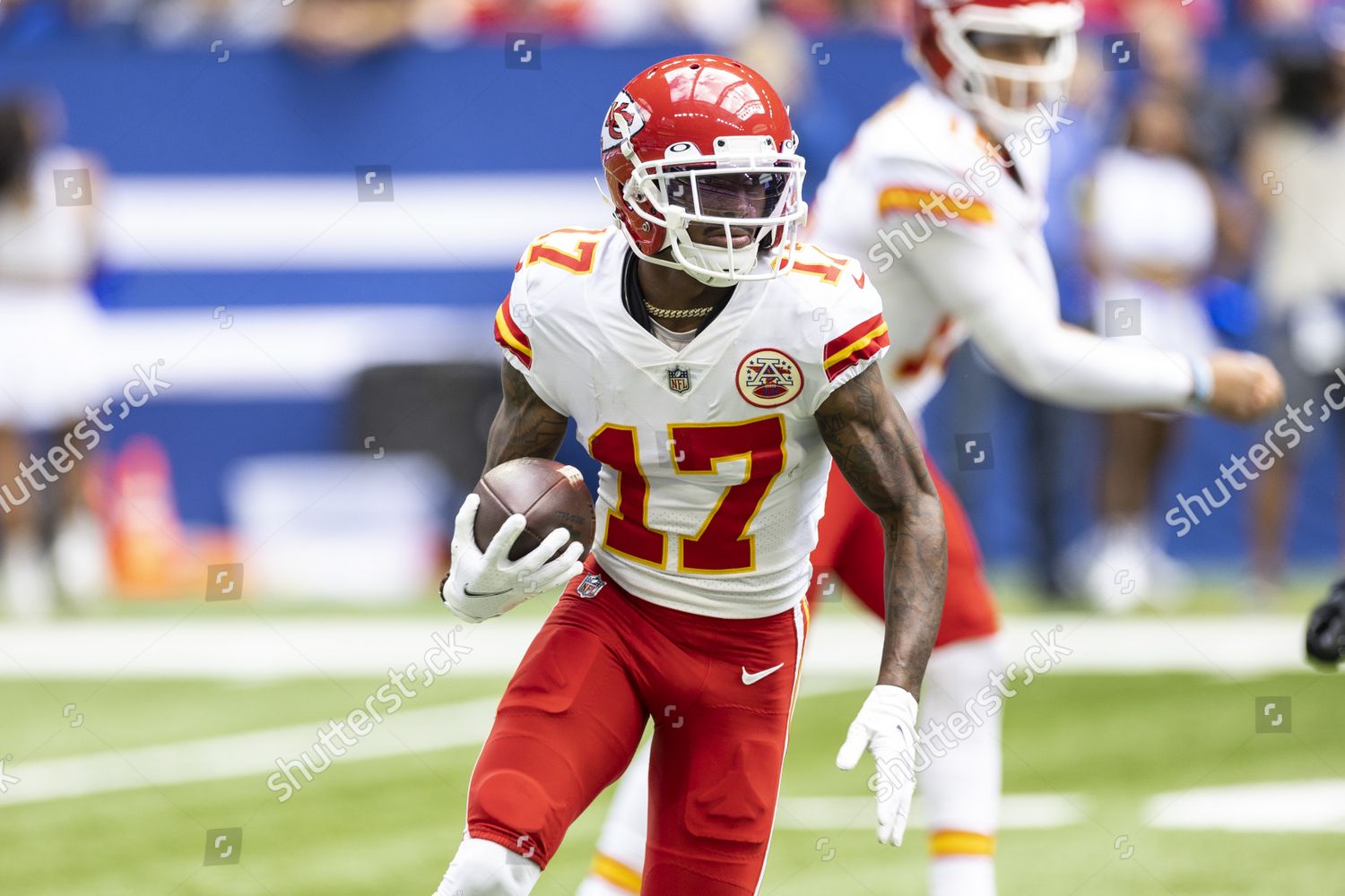 Kansas City Chiefs wide receiver Mecole Hardman (17) runs for a