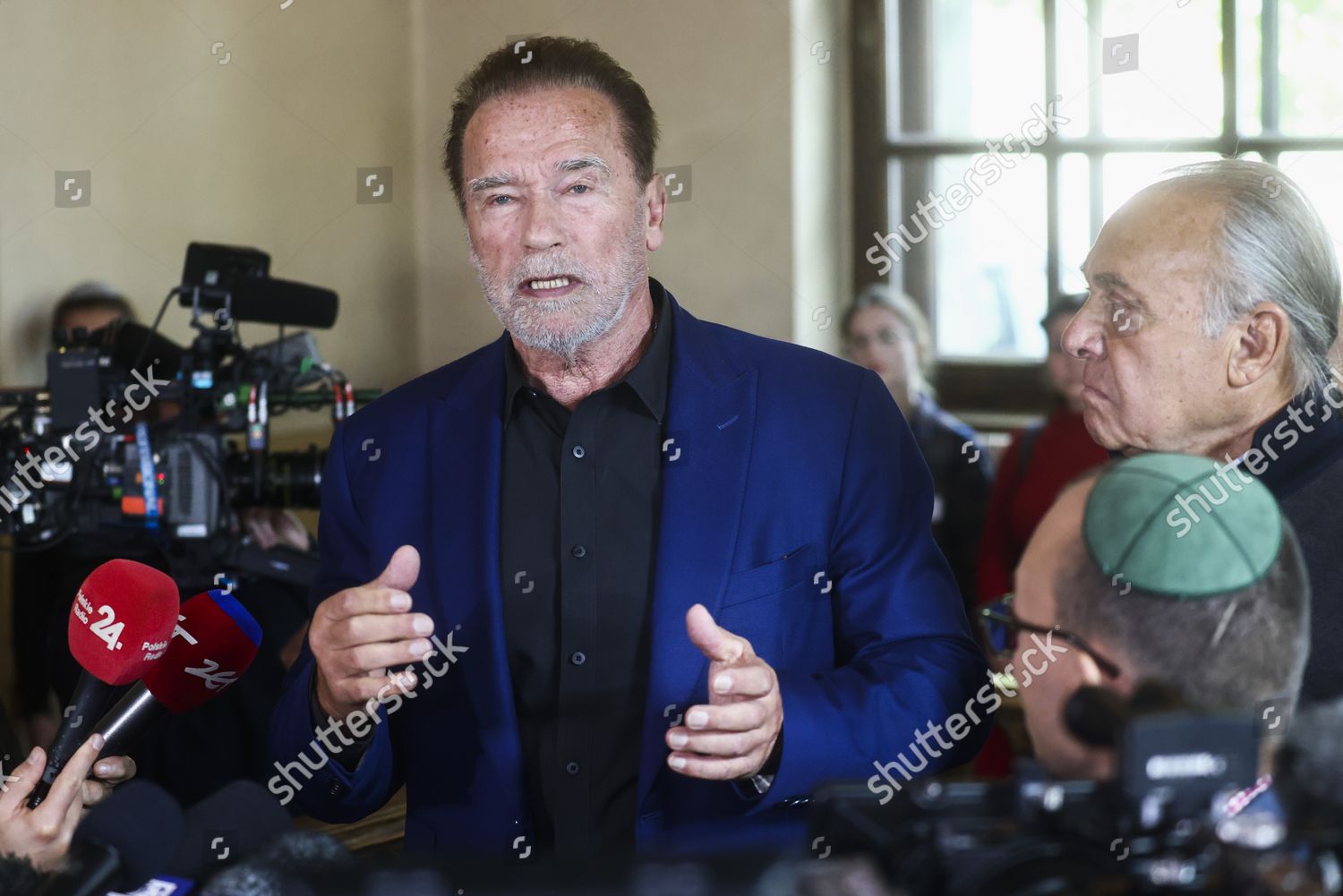 Arnold Schwarzenegger Seen Speaking Inside Former Editorial Stock Photo