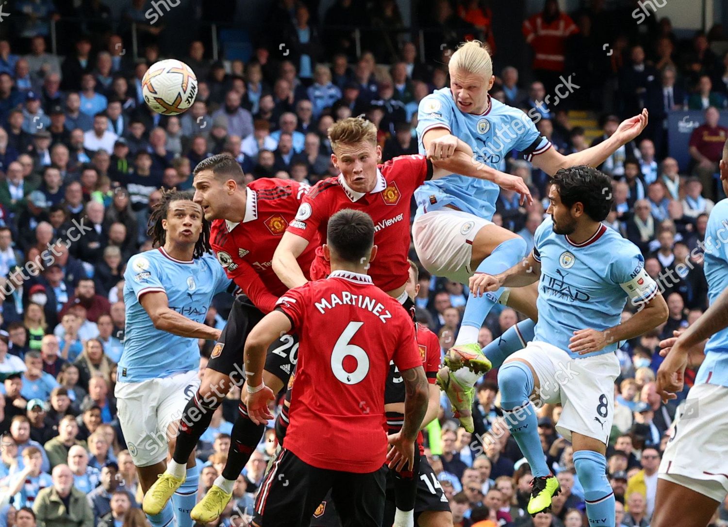 Erling Haaland Manchester City Scores Header Editorial Stock Photo Erling Haaland Manchester City Scores Header Editorial Stock Photo