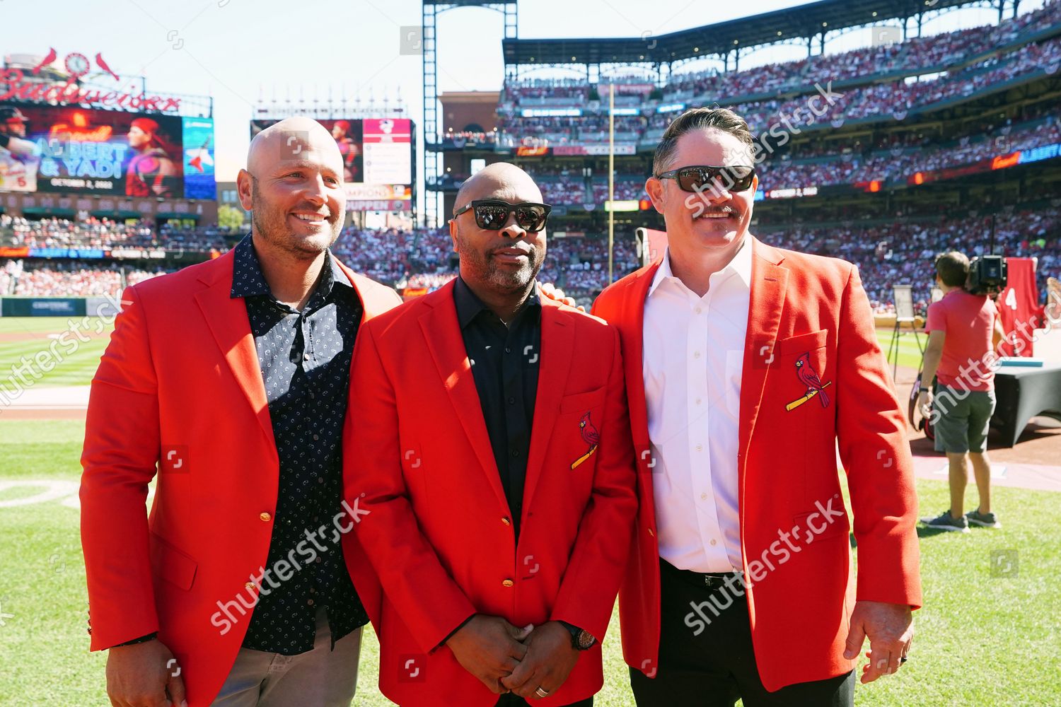 St. Louis Cardinals (L to R) Matt Holliday, Yadier Molina and