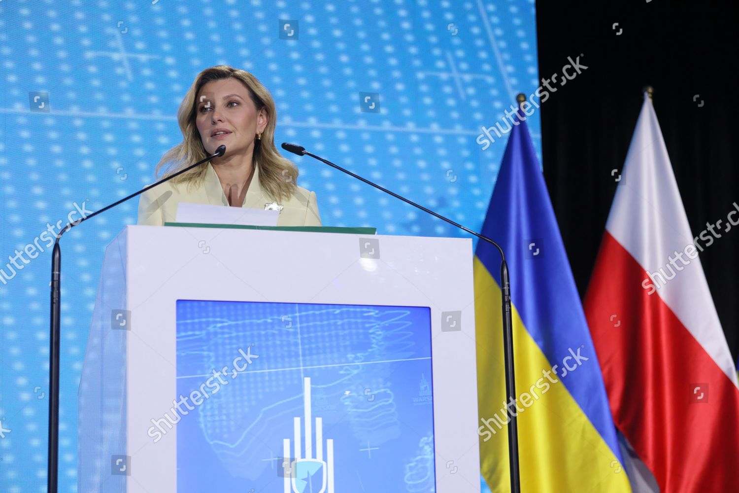 Ukraines First Lady Olena Zelenska Gives Editorial Stock Photo - Stock