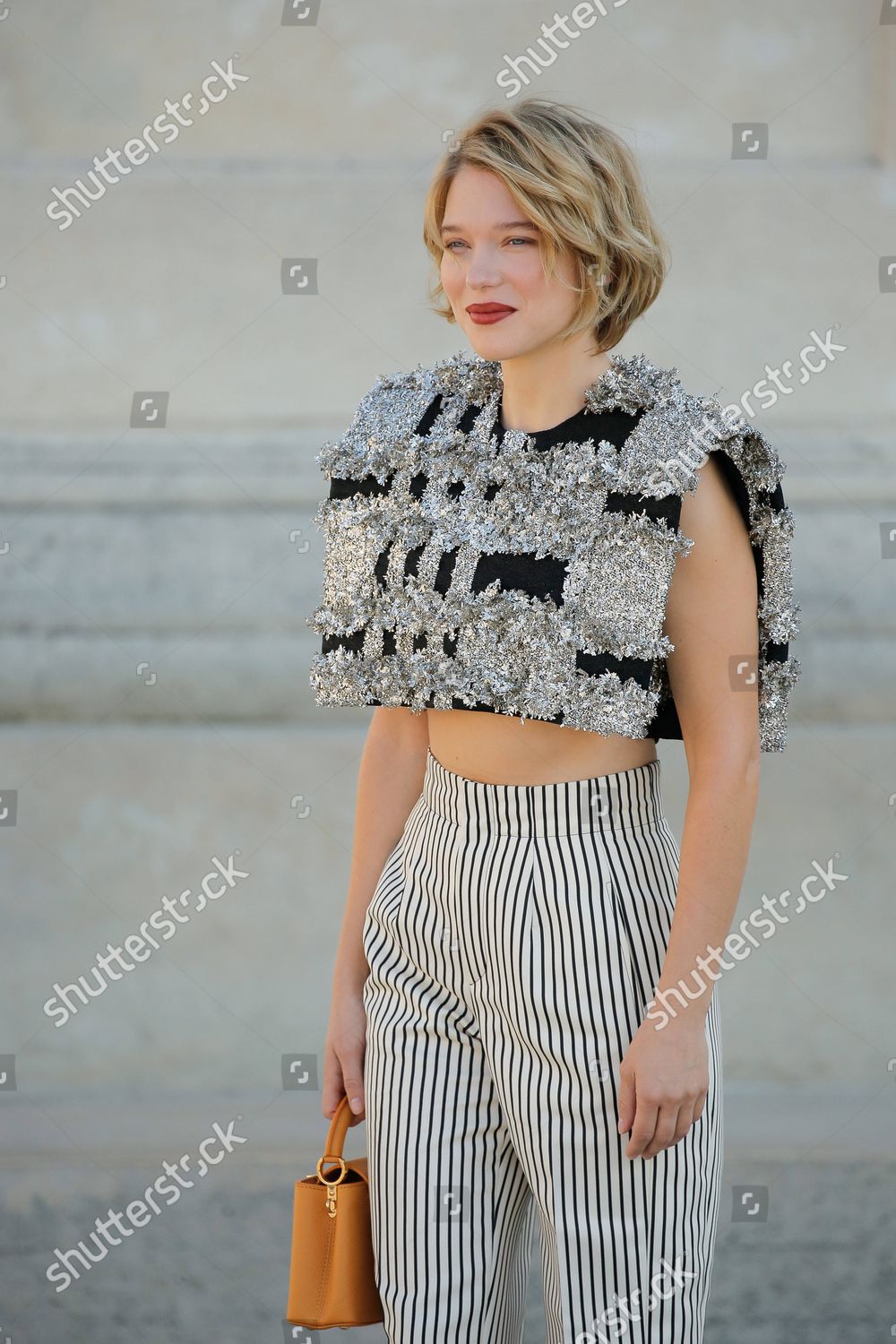 Lea Seydoux arrives for the Louis Vuitton ready-to-wear Spring