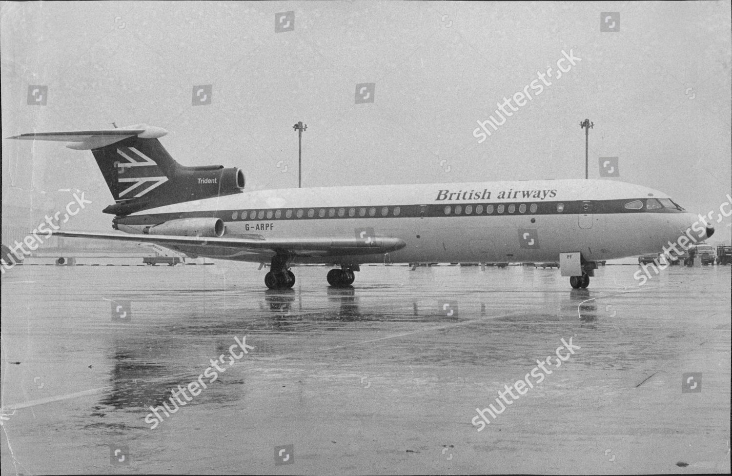 Hawker Siddeley Hsa Trident Aircraft Arrives Editorial Stock Photo 