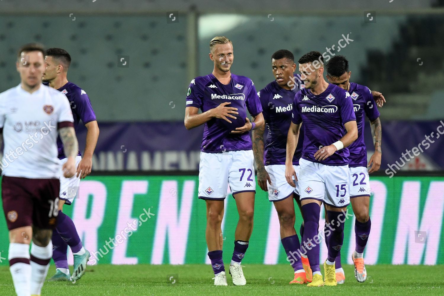 Fiorentina's Antonin Barak celebrates scoring during the Europa