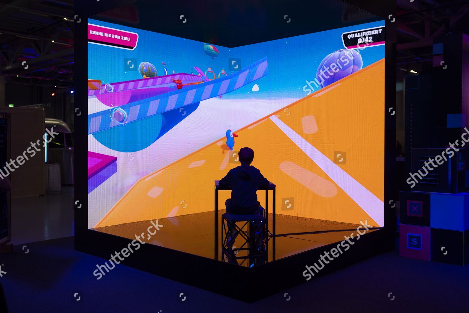 Young Boy Plays Fall Guys Game Editorial Stock Photo - Stock Image