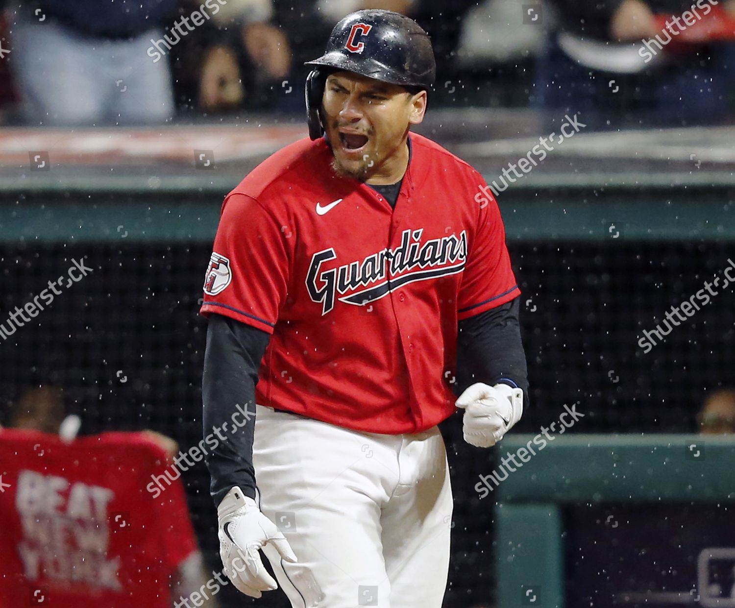 Cleveland Guardians Josh Naylor Celebrates After Editorial Stock Photo ...