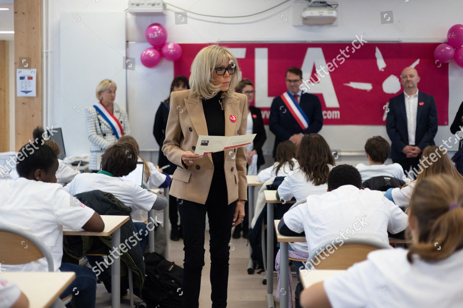 French President Wife Brigitte Macron Gives Editorial Stock Photo ...