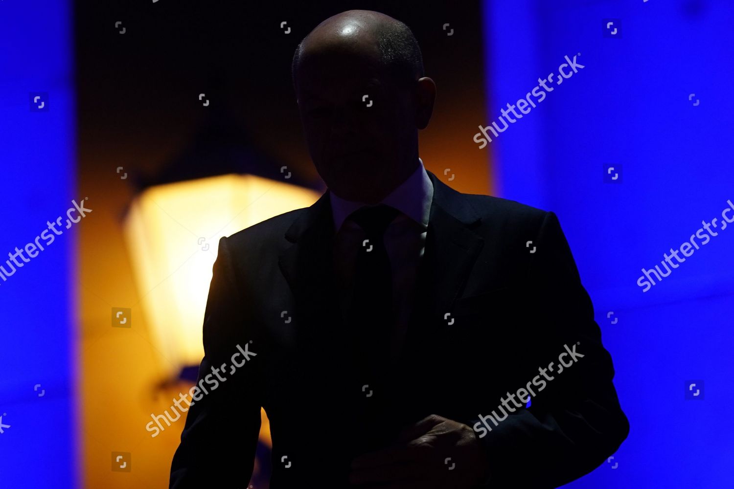 German Chancellor Olaf Scholz Walks Down Editorial Stock Photo - Stock