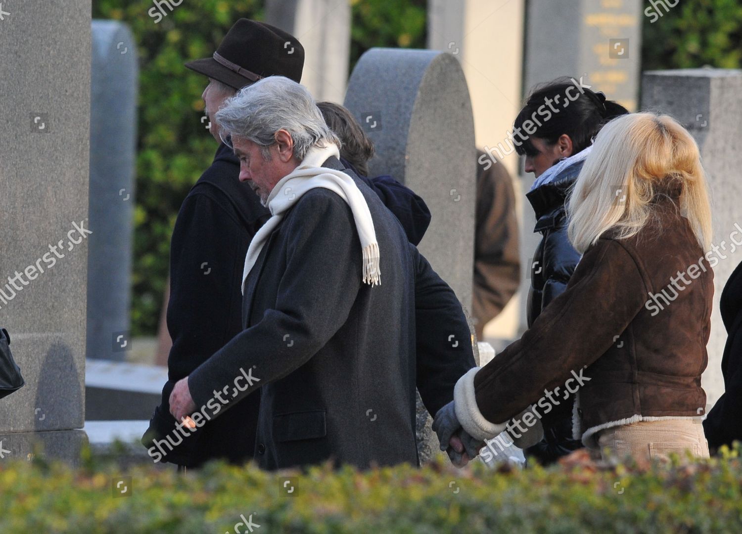 Alain Delon Mireille Darc Attending Funeral Editorial Stock Photo ...