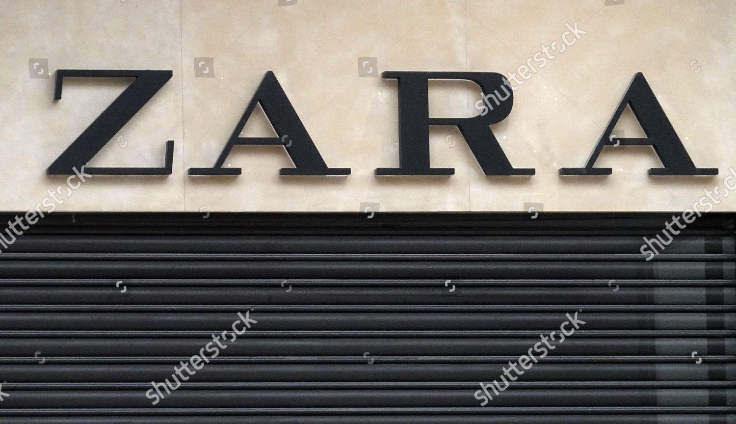 Logo Zara On Closed Zara Shop Editorial Stock Photo - Stock Image ...