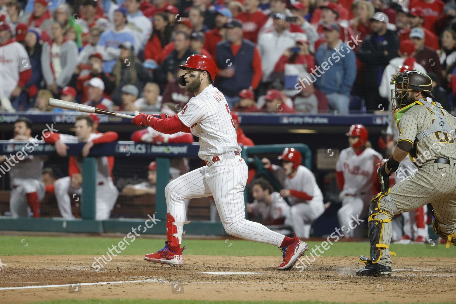 Philadelphia Phillies designated hitter Bryce Harper (3) takes part in batting  practice prior to a MLB regular season game against the Philadelphia Ph  Stock Photo - Alamy