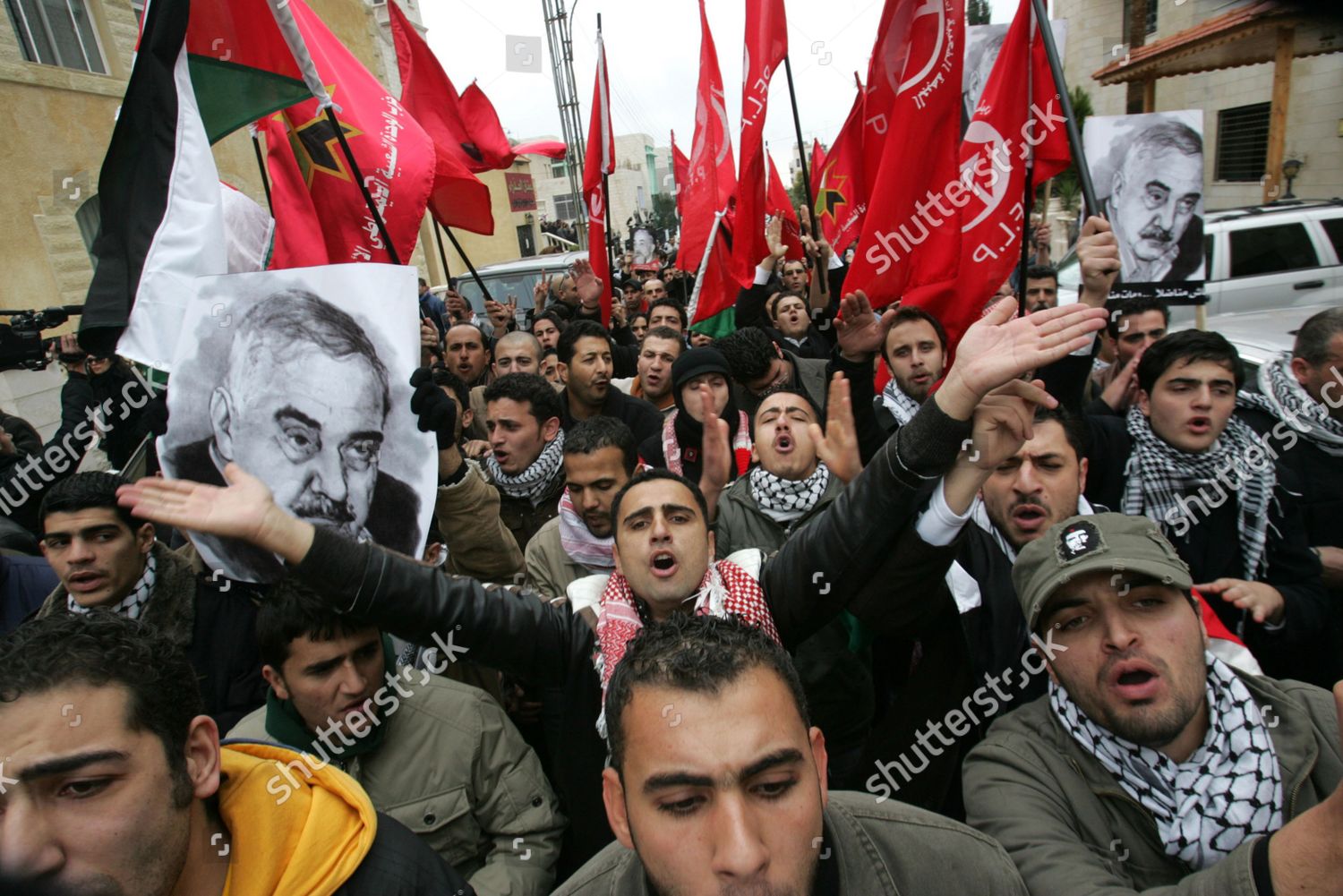 Pflp Popular Front Liberation Palestine Flags Editorial Stock Photo