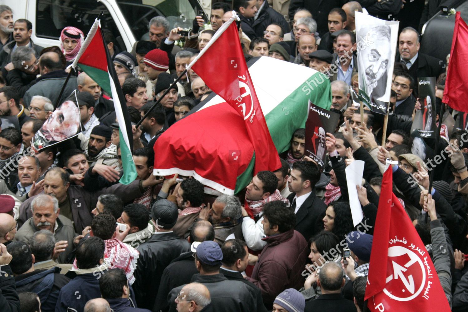 Pflp Popular Front Liberation Palestine Flags Editorial Stock Photo