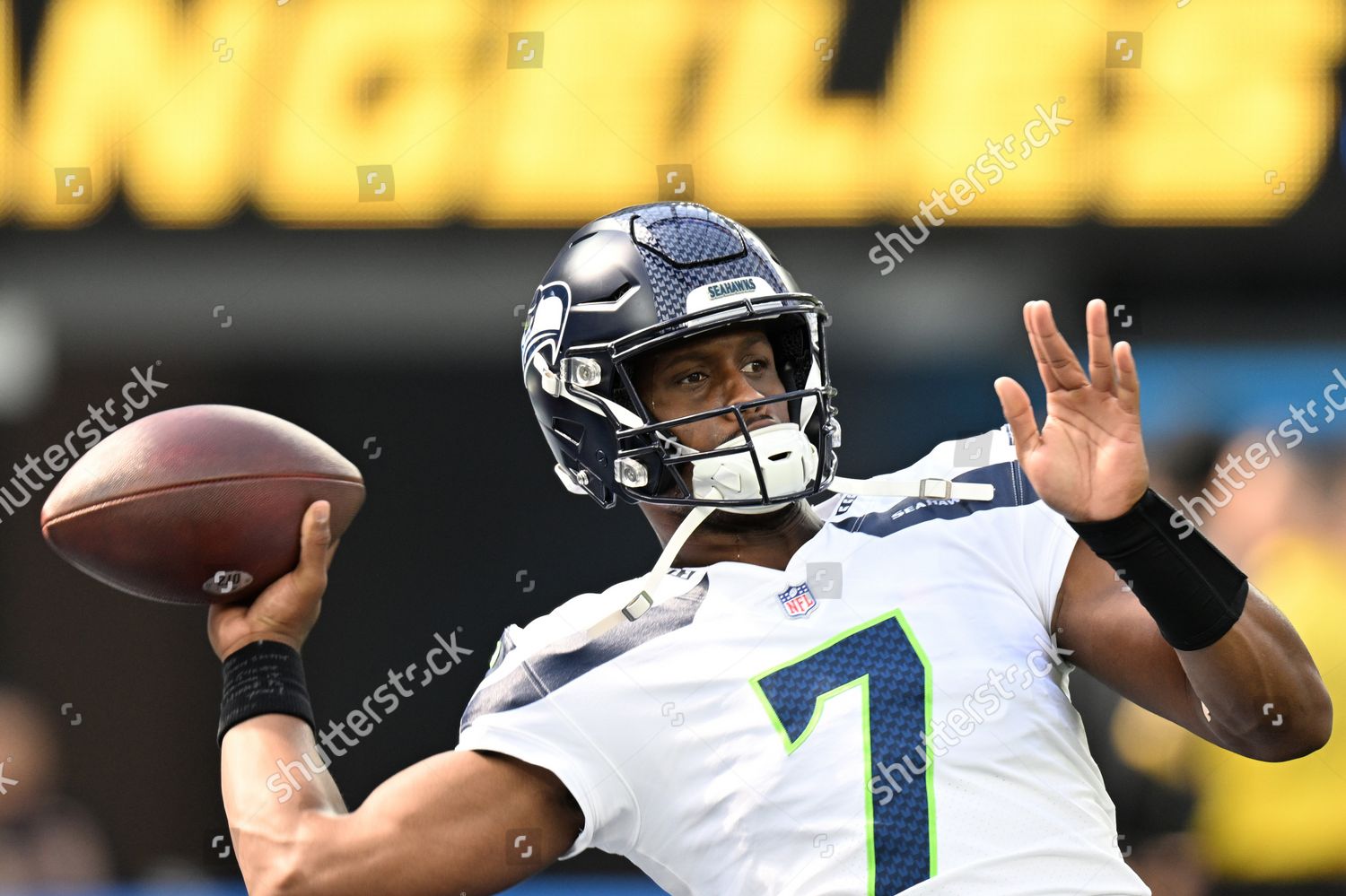 Seattle Seahawks Quarterback Geno Smith Warms Editorial Stock Photo - Stock  Image