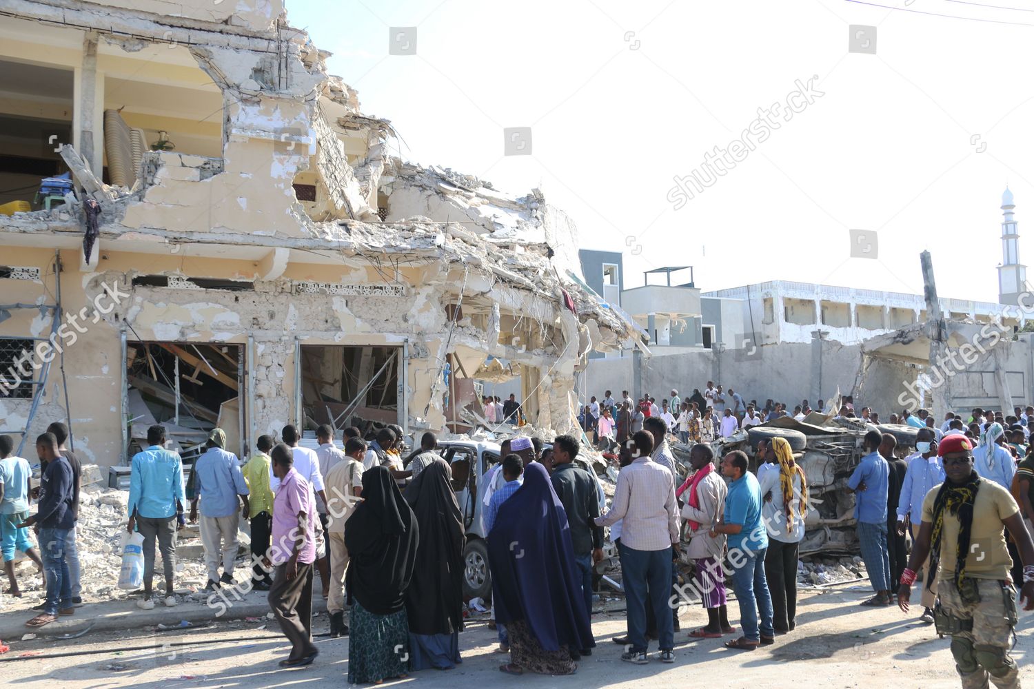 Damaged Building Aftermath Two Explosions Mogadishu Editorial Stock ...