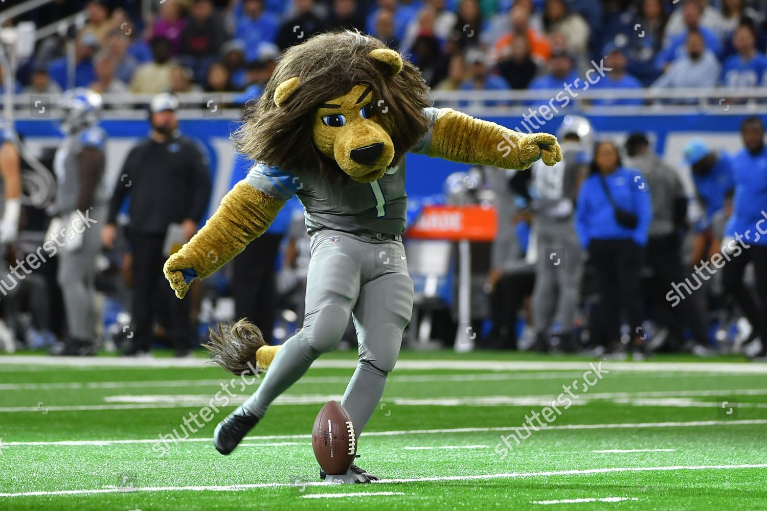 Detroit Mi Detroit Lions Mascot Roary Editorial Stock Photo - Stock Image
