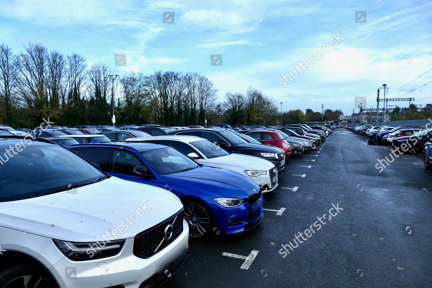 Car Park Twyford Station Full Cars Editorial Stock Photo Stock Image