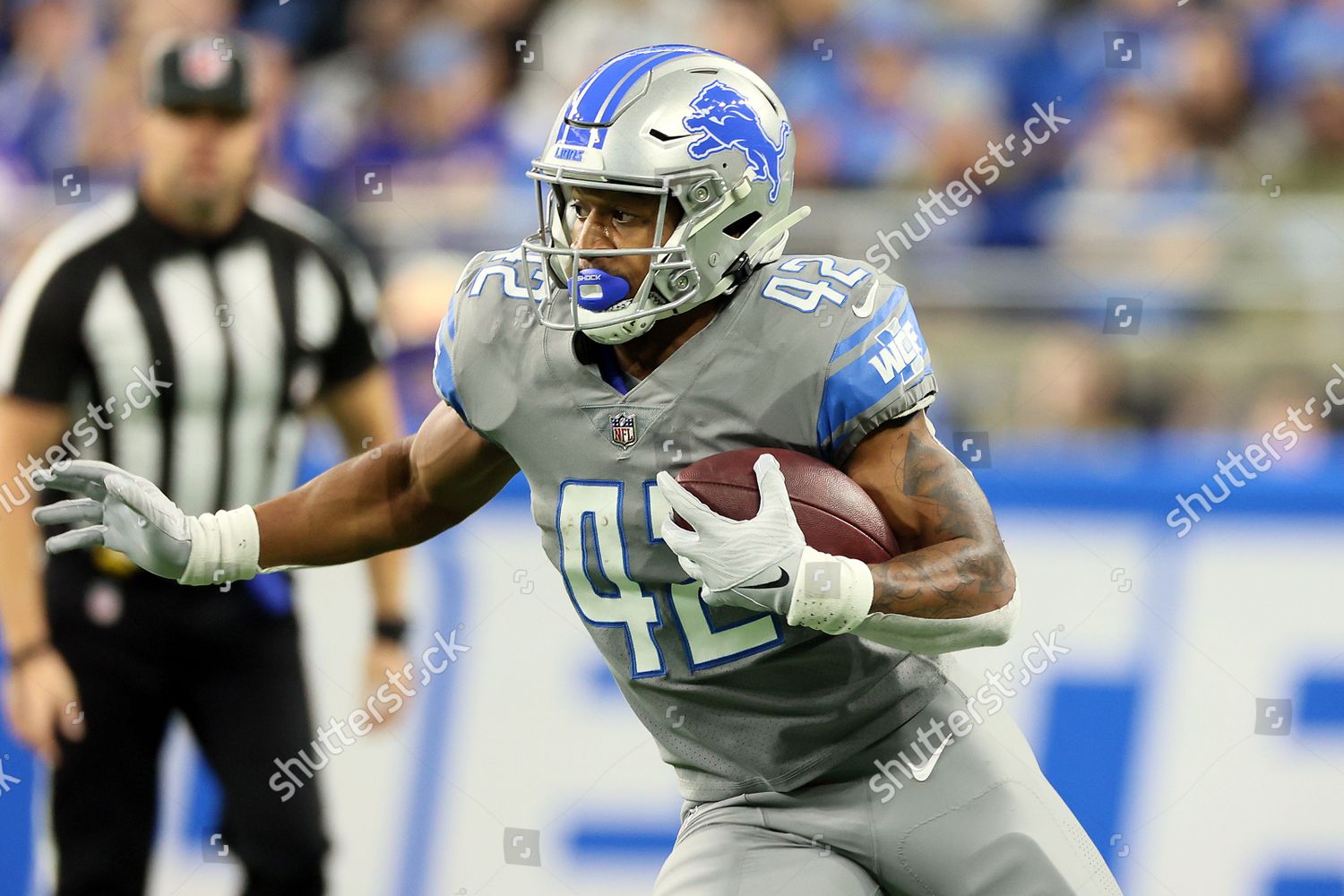 DETROIT, MI - NOVEMBER 24: Detroit Lions Running Back (42) Justin