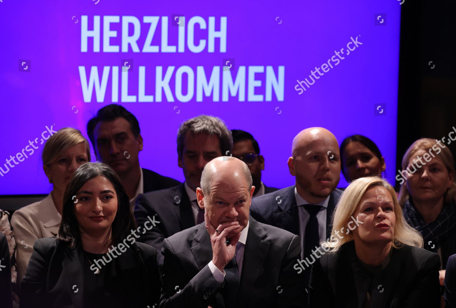 German Chancellor Olaf Scholz C Sits Editorial Stock Photo - Stock ...