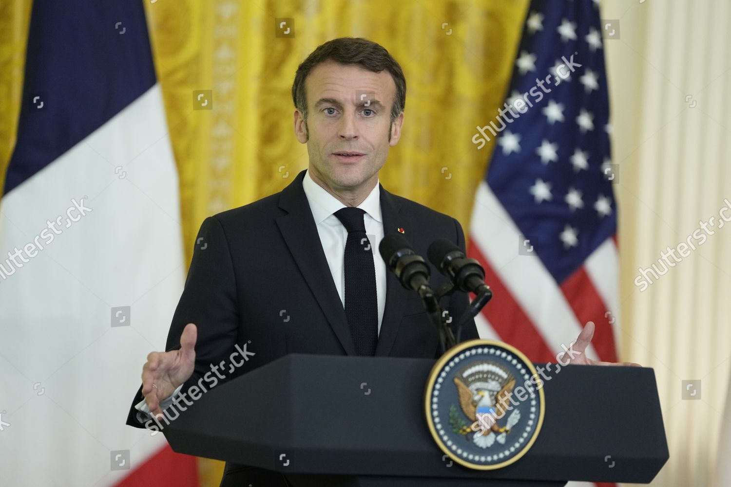 President Joe Biden French President Emmanuel Editorial Stock Photo ...