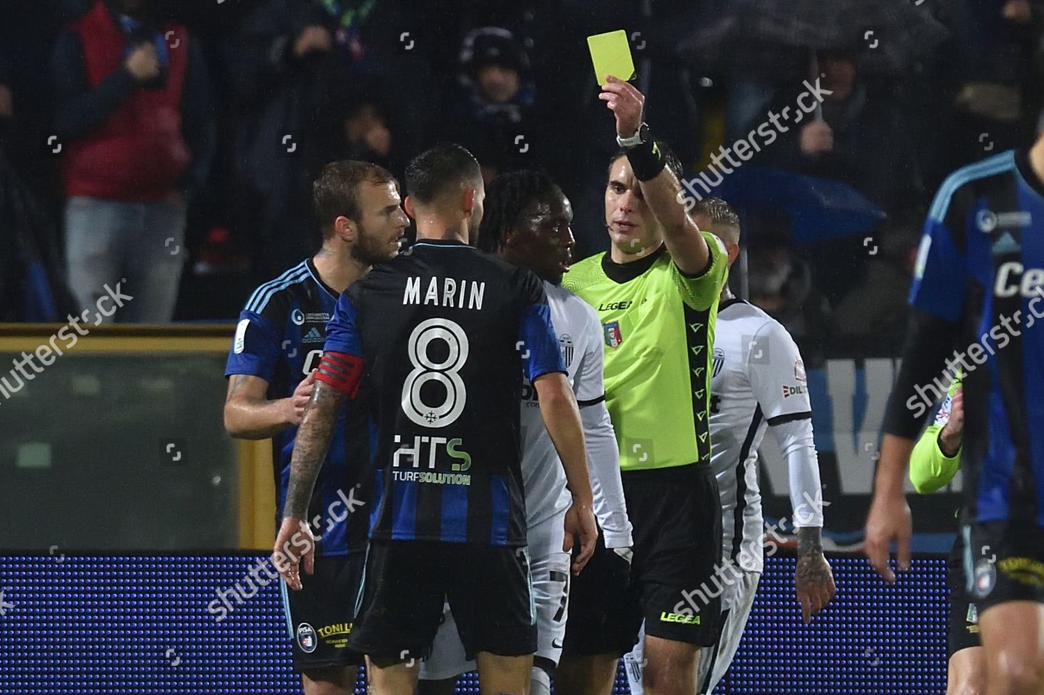 Referee Alberto Santoro Shows Yellow Card Editorial Stock Photo Stock