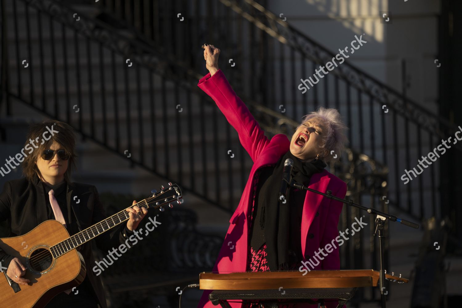 Singer Cyndi Lauper Guitarist Alex Nolan Editorial Stock Photo Stock