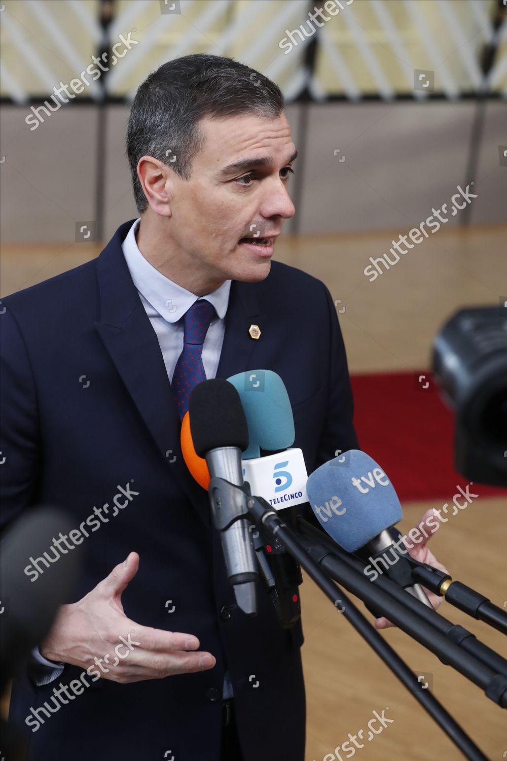 Spains Prime Minister Pedro Sanchez Arrives Editorial Stock Photo   Shutterstock 13665512d 