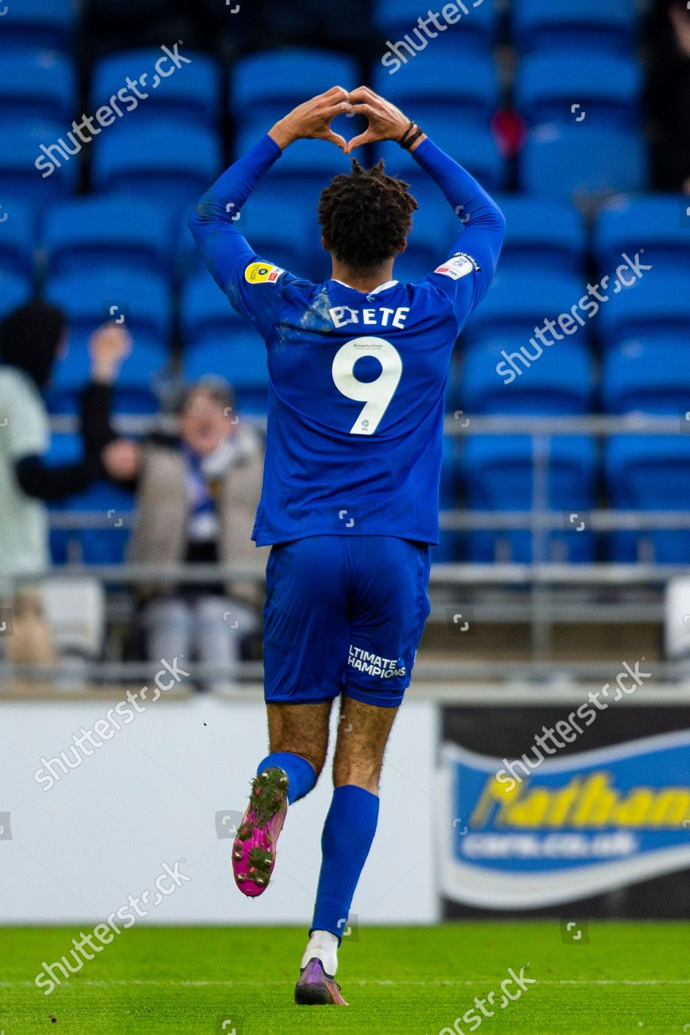 Kion Etete Cardiff City Celebrates Scoring Editorial Stock Photo