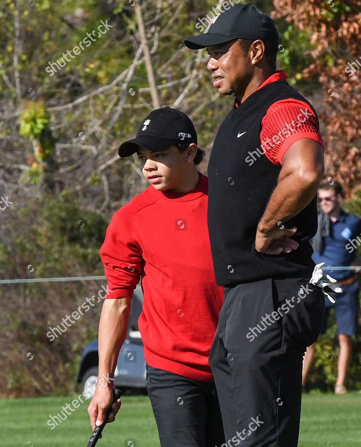 Tiger Woods His Son Charlie Woods Editorial Stock Photo - Stock Image
