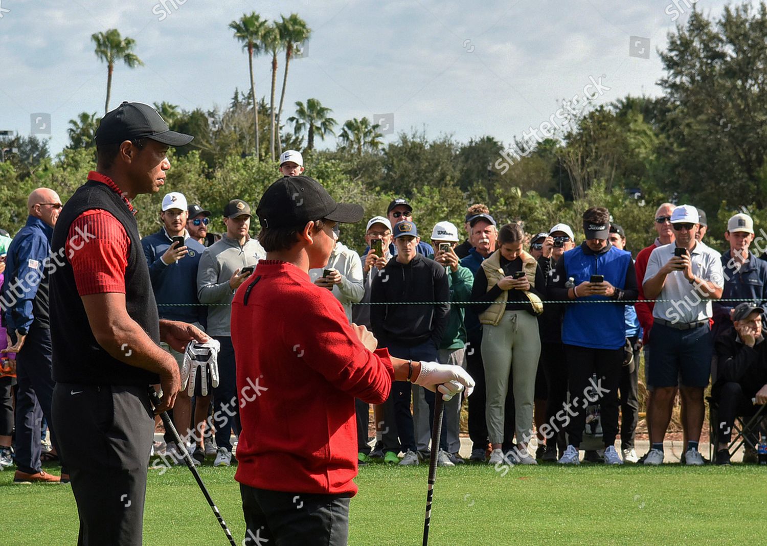 Tiger Woods His Son Charlie Woods Editorial Stock Photo - Stock Image