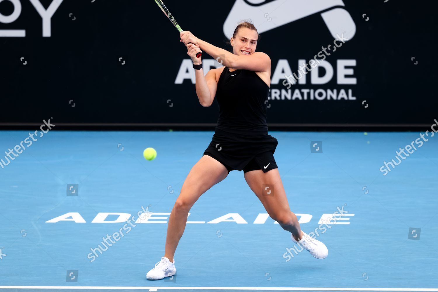 Aryna Sabalenka Belarus Hits Backhand During Editorial Stock Photo ...