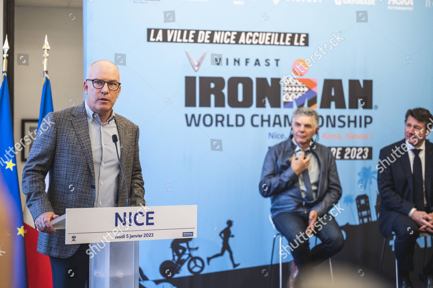 Yves Cordier Former Triathlete Christian Estrosi Editorial Stock Photo