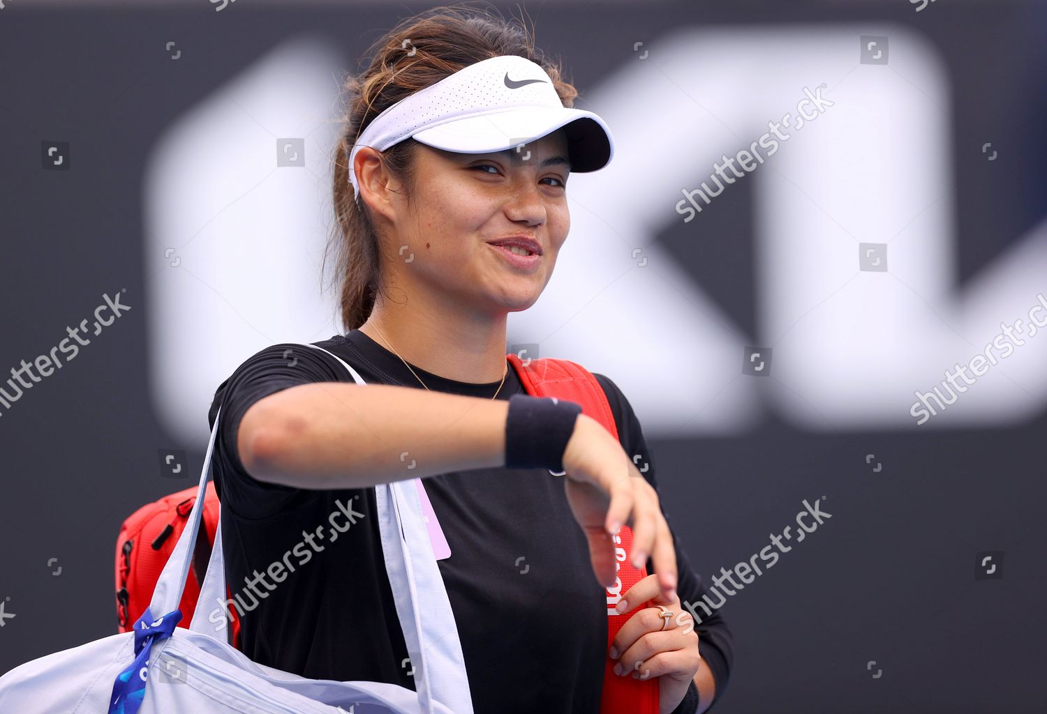 Emma Raducanu Gbr Smiles During Practice Editorial Stock Photo - Stock ...