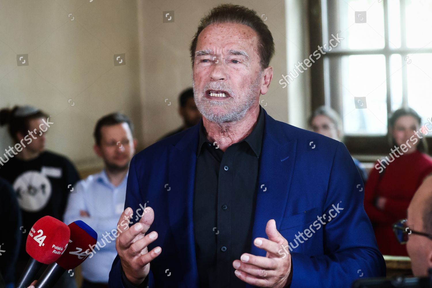 Arnold Schwarzenegger Seen Speaking Inside Former Editorial Stock Photo