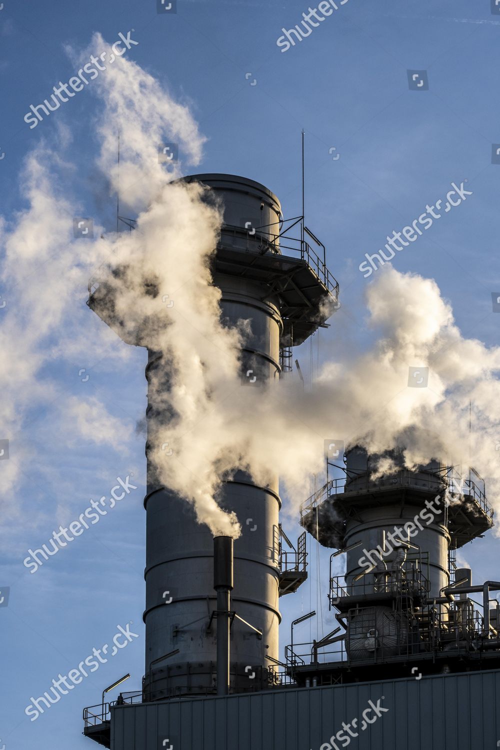 Chimneys Steam Thermal Power Plant Editorial Stock Photo Stock Image