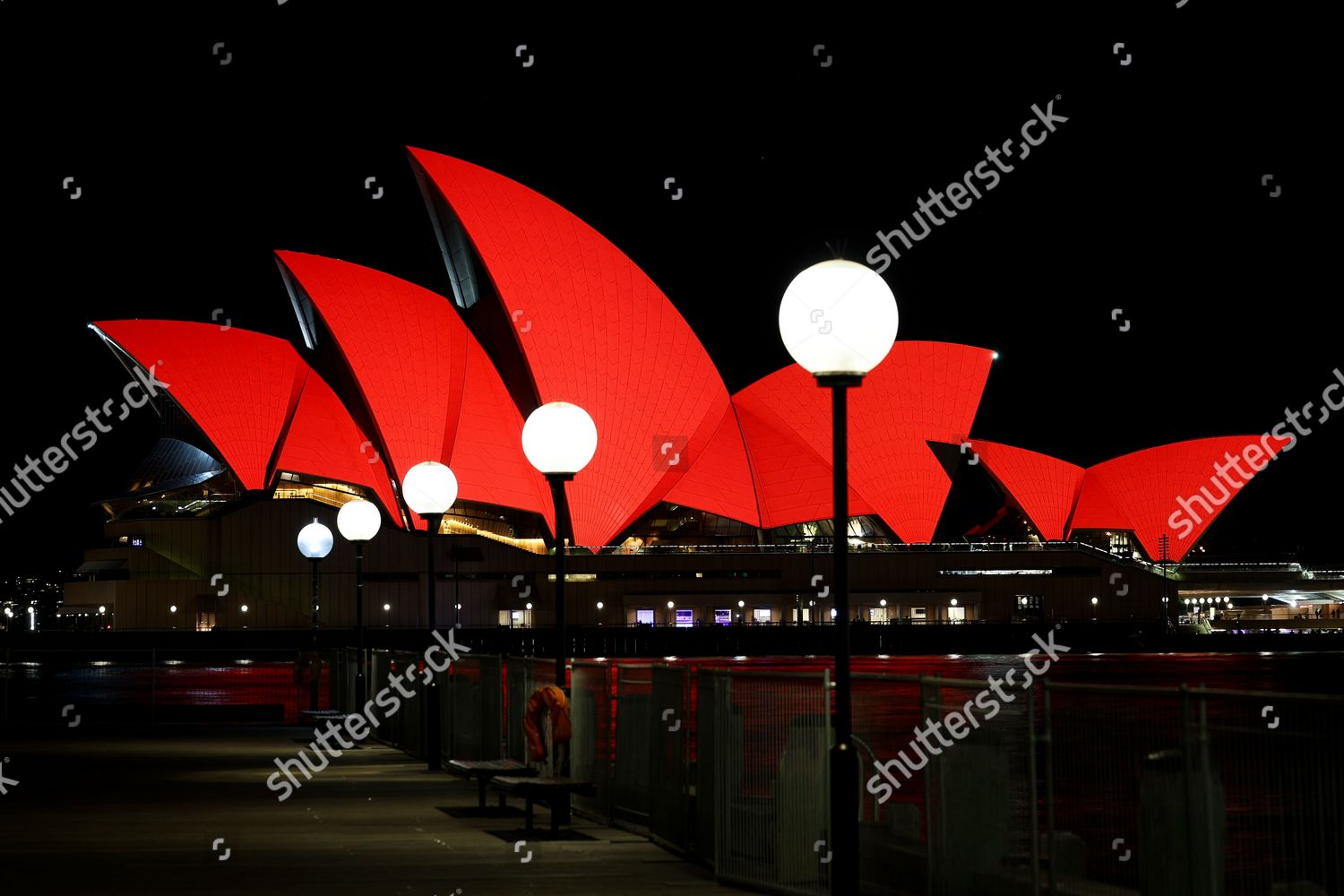 Sails Sydney Opera House Glow Red Editorial Stock Photo - Stock Image ...