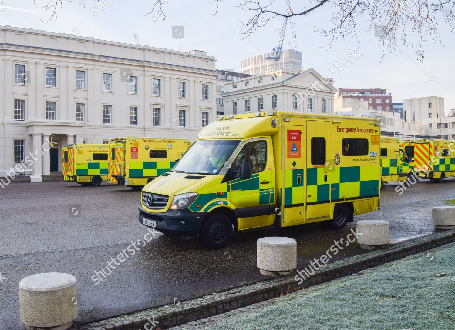 Ambulances Seen Lined Outside Wellington Barracks Editorial Stock Photo ...