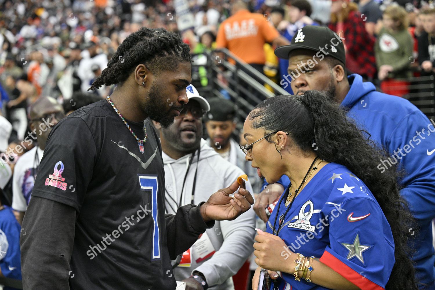 Trevon Diggs Dallas Cowboys Feeds Girlfriend Editorial Stock Photo