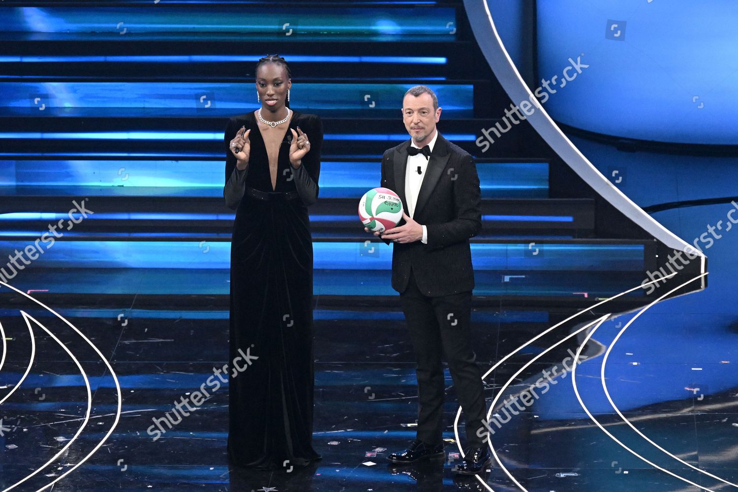 Volleyball Player Paola Egonu Gives Autographed Editorial Stock Photo