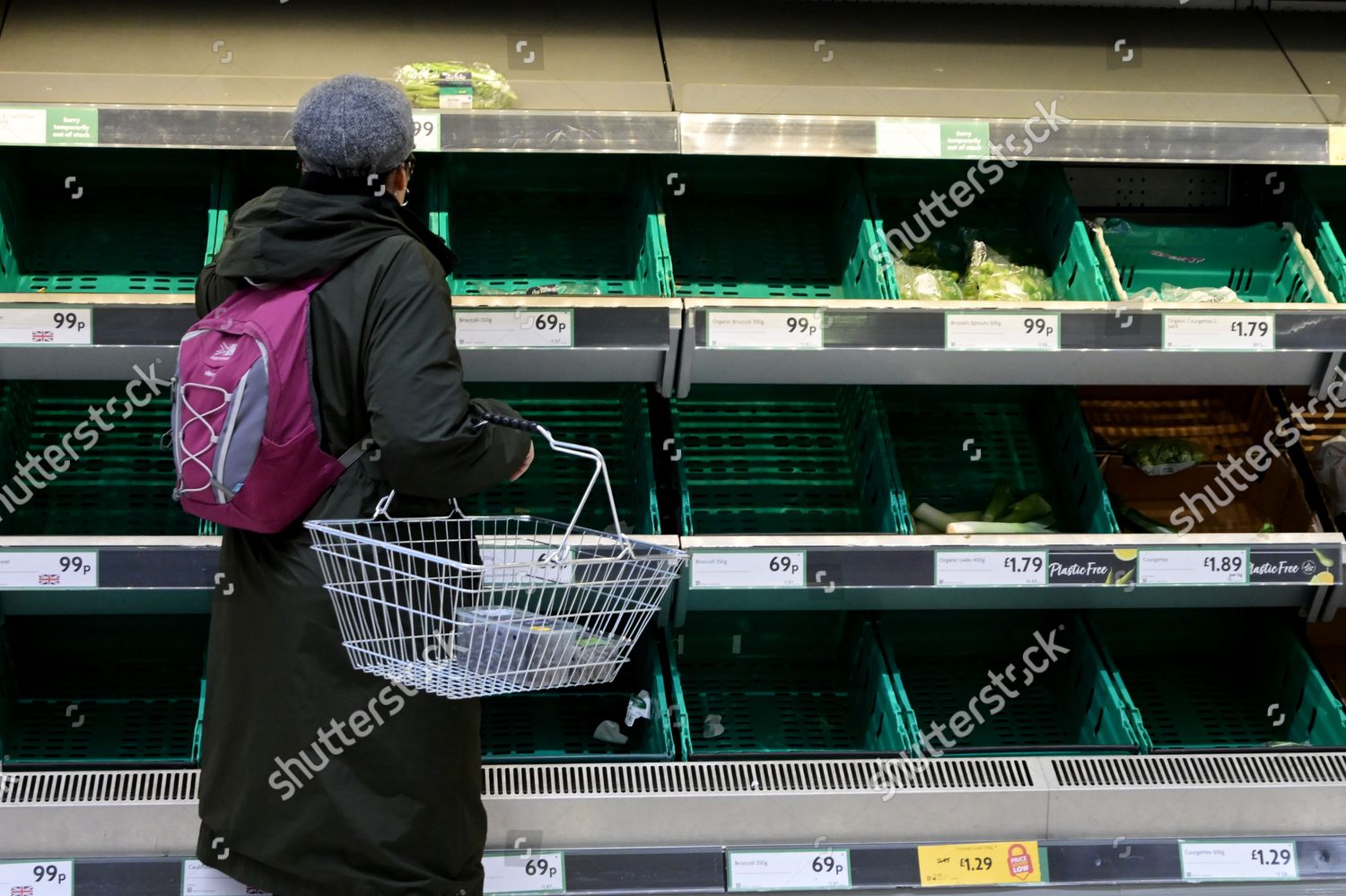 Empty Shelves Fruit Veg Section Morrisons Editorial Stock Photo Stock