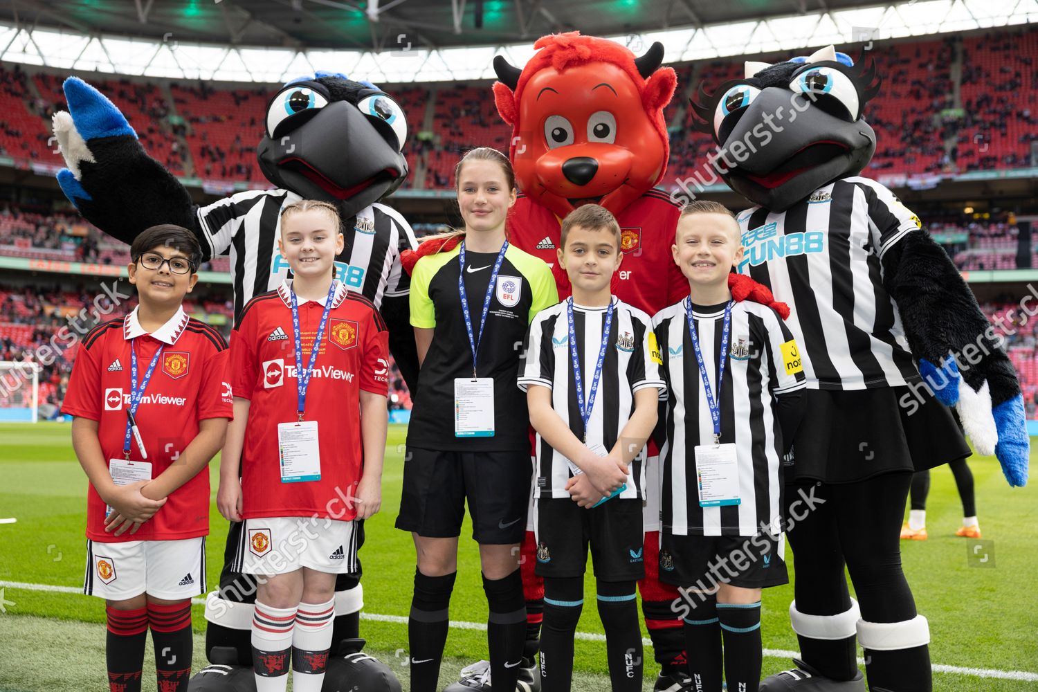Manchester United Newcastle United Mascots Before Editorial Stock Photo
