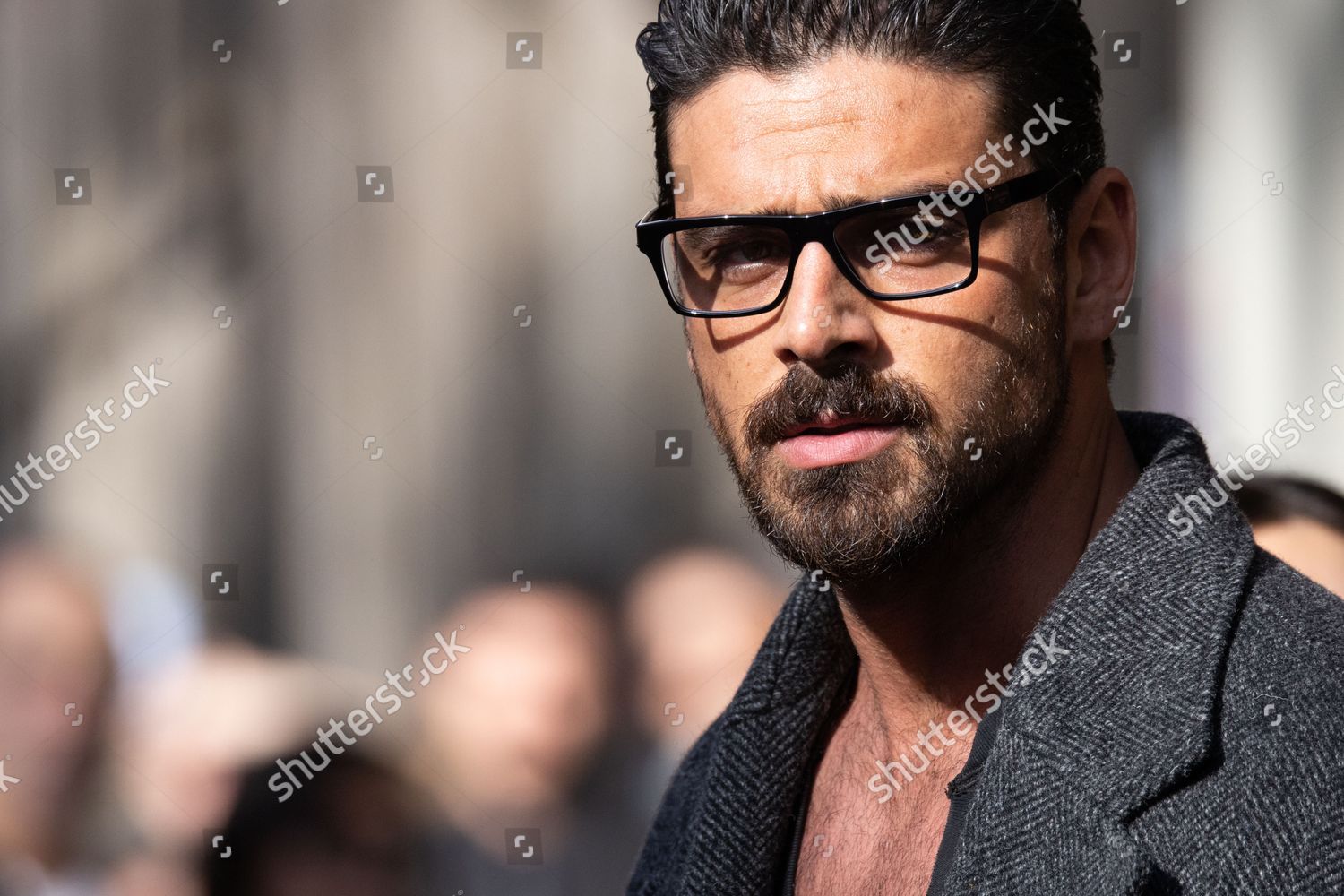 Michele Morrone Dolce Gabbana Fashion Show Redaktionelles Stockfoto