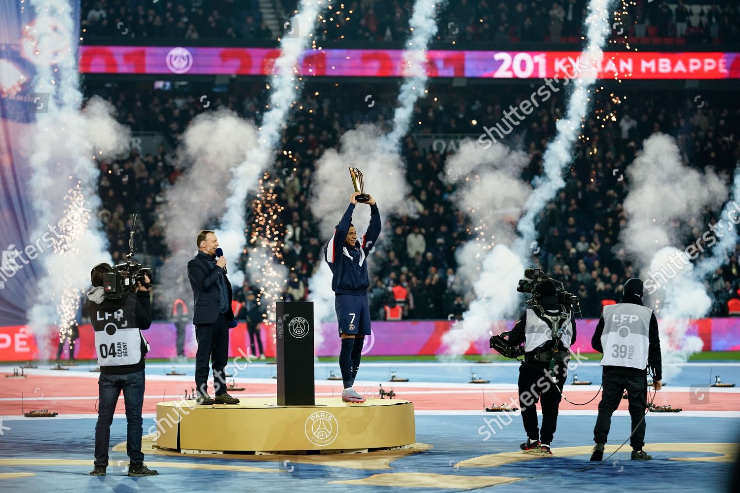 Kylian Mbappe Psg Presented Trophy After Editorial Stock Photo - Stock ...