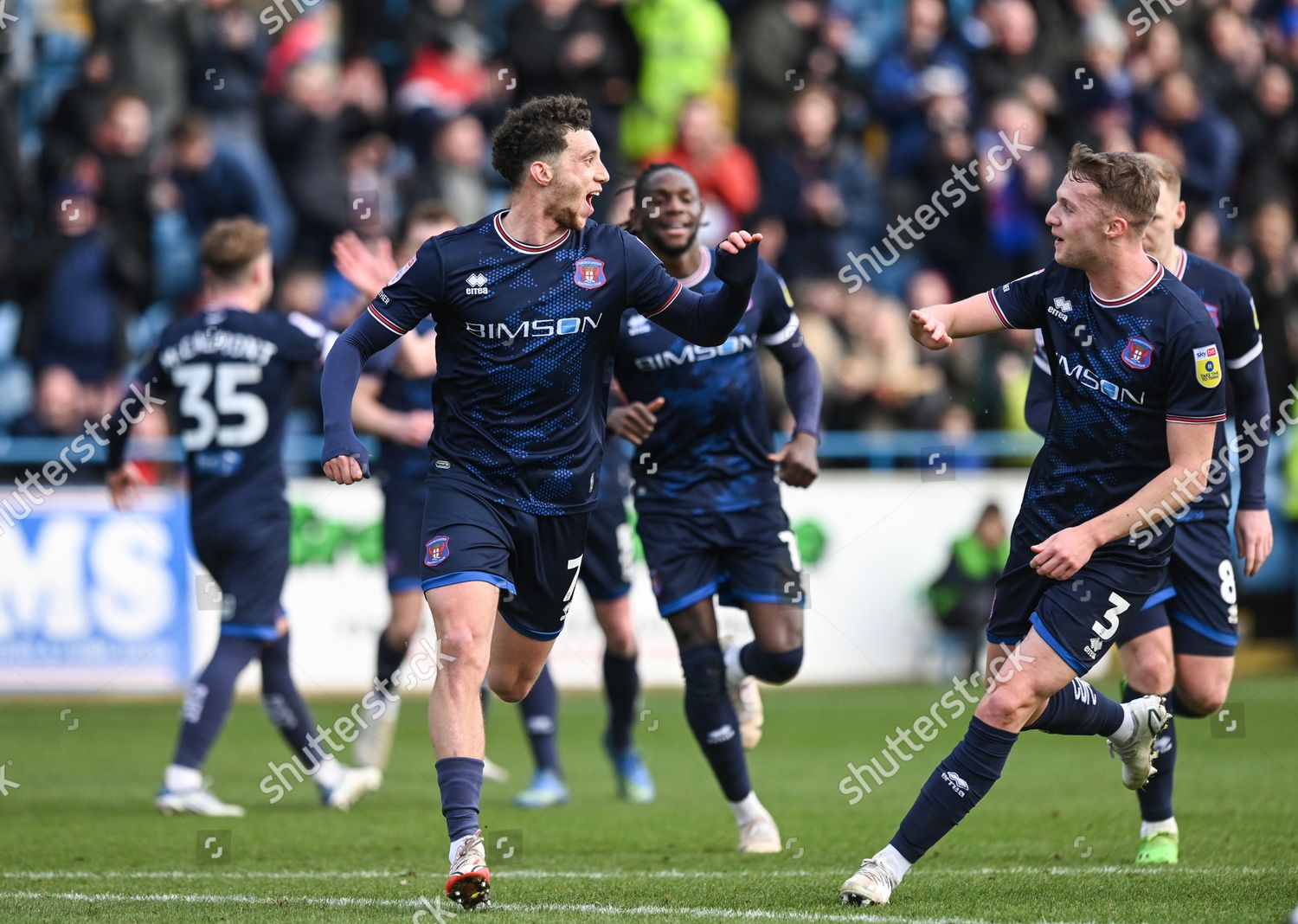 Jordan Gibson Carlisle United Celebrates Scoring Editorial Stock Photo 